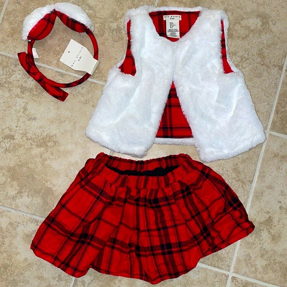 Max studio kids size 2T Christmas‎ Holiday 3 Piece Outfit for toddler gir…